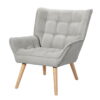 Artiss Armchair Lounge Chair | Grey Linen Fabric – Sumo Deals Artiss Armchair Lounge Chair Accent Chairs Sofa Linen Fabric Cushion Seat Grey Product Image