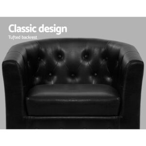 Artiss Armchair Set With Ottoman Black Ava Product Image