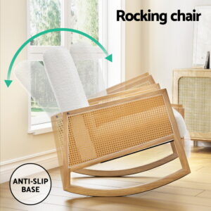 Artiss Armchair Rocking Chair Boucle Rattan White Product Image