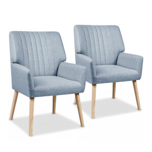 Artiss 2X Armchair Fabric Blue Grey product image