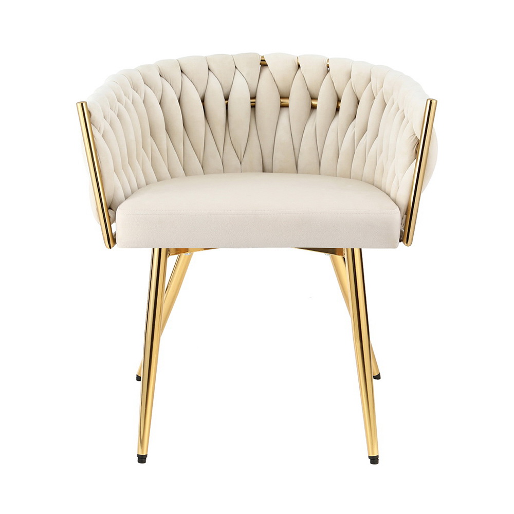 Artiss Dining Chair Velvet Armchair Beige – Sumo Deals 1 Artiss Dining Chair Velvet Armchair Beige Product Image