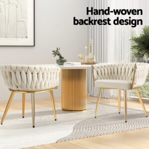 Artiss Dining Chair Velvet Armchair Beige – Sumo Deals 1 Artiss Dining Chair Velvet Armchair Beige Product Image