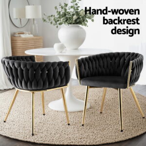 Artiss Velvet Dining Chairs - Set Of 4, Black – Sumo Deals 1 Set Of 4 Artiss Dining Chairs Velvet Armchair Black Product Image