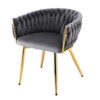 Artiss Velvet Dining Chair Armchair - Grey – Sumo Deals Artiss 1X Dining Chair Armchair Cafe Kitchen Lounge Chairs Velvet Weaving Grey Product Image