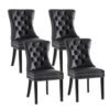 1 Set of 4 Artiss Dining Chairs Black Leather product image