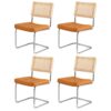 Artiss Dining Chairs Set of 4 PU Leather Rattan Cantilever Brown product image