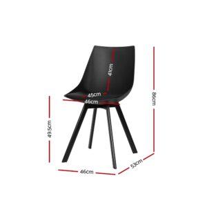Artiss Dining Chairs Set Of 2 Pu Leather Plastic Metal Black Product Image