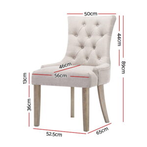 Artiss French Provincial Dining Chairs (Set Of 2) – Sumo Deals Artiss Dining Chairs Set Of 2 Linen French Provincial Beige Product Image
