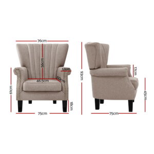 Artiss Armchair Wingback Beige Andrew Product Image