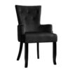 Artiss Dining Chair Velvet French Provincial Armchair Black Product Image