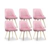 Artiss Dining Chairs Set of 6 Velvet Channel Tufted Pink product image
