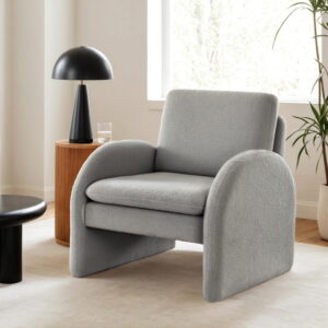 Artiss Armchair Accent Chair Lounge Tub Sofa Couch Curved Arm Seat Boucle Grey product image