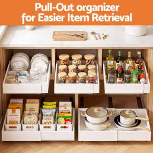Artiss 2 Pack Pull Out Drawers For Cabinets Expandable Cabinet Organizer White Product Image