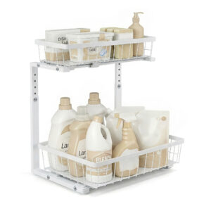 Artiss Under Sink Organizer Storage With 2 Slide Out Drawers 5 Adjustable Height Bathroom Kitchen Ca Product Image