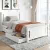 Artiss Bed Frame King Single Size Wooden Platform With 2 Storage Drawers White Rio Product Image