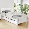 Artiss Bed Frame Single Size Wooden With 2 Drawers White Rio Product Image