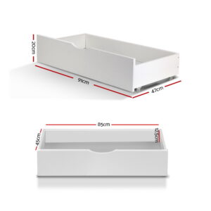 Artiss 2X Bed Frame Storage Drawers Trundle White – Sumo Deals Artiss 2X Bed Frame Storage Drawers Trundle White Product Image