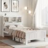 Artiss Bed Frame King Single Size Wooden with 3 Shelves Bed Head White product image