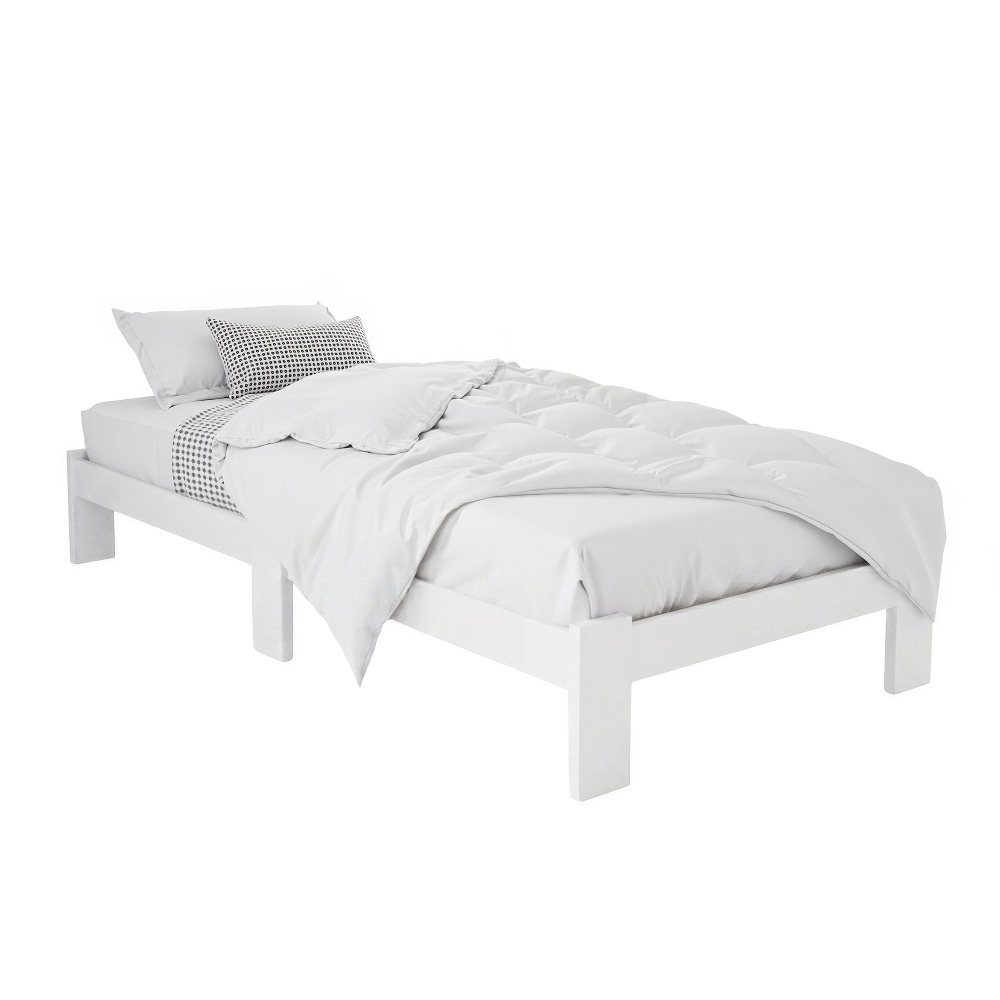 Artiss Jade Single Wooden Bed Frame - White – Sumo Deals Artiss Bed Frame Single Size Wooden White Jade Product Image