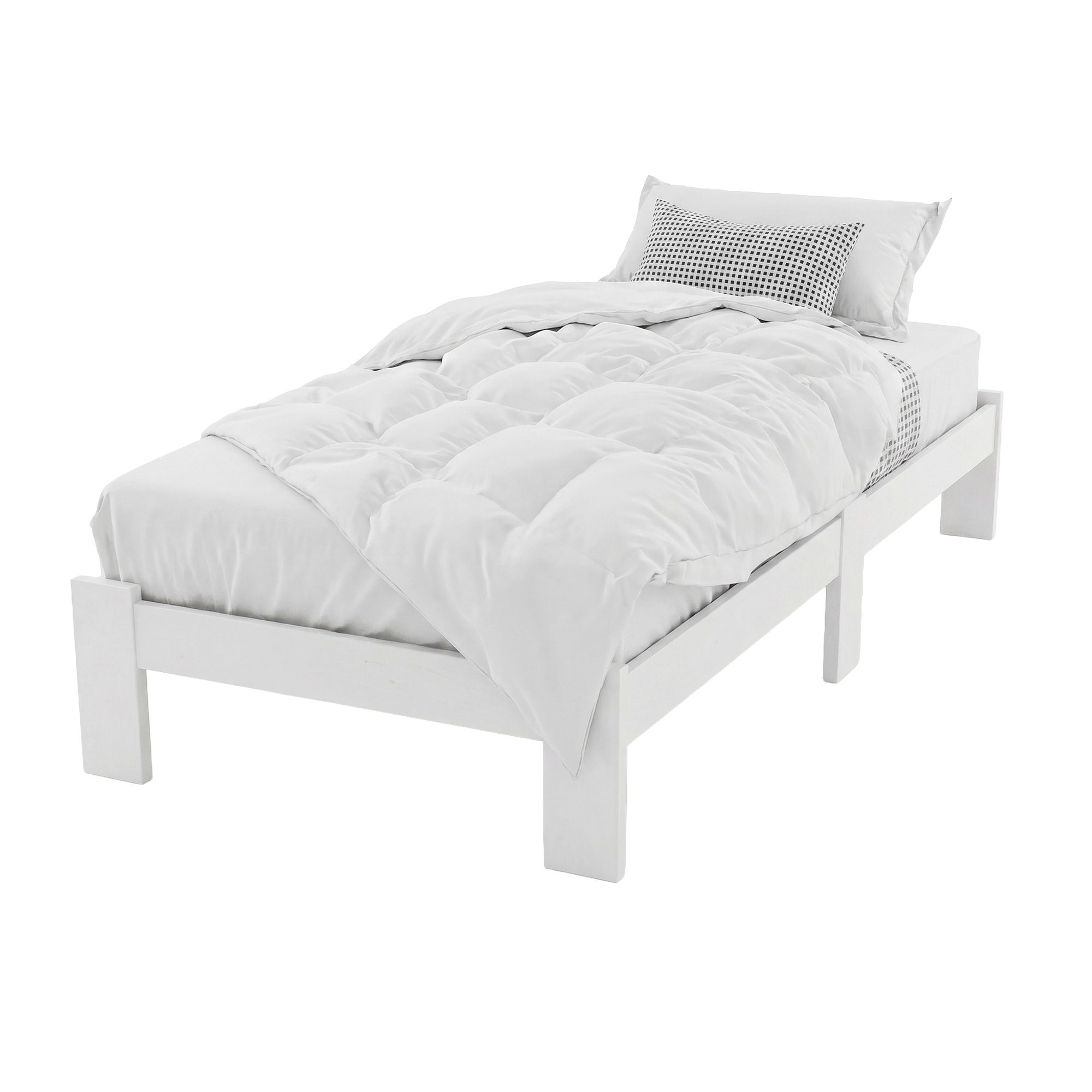 Artiss Jade Single Wooden Bed Frame - White – Sumo Deals Artiss Bed Frame Single Size Wooden White Jade Product Image