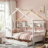 Artiss Kids Single Bed Frame with 3 Storage Bookcase & 2 Drawers House Bed Solid Wood Montessori Bed product image