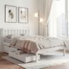 Artiss Bed Frame King Single Size Wooden Platform with 2 Storage Drawers White product image
