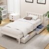 Artiss Bed Frame Single Size Wooden Platform with 2 Storage Drawers White SOFIE product image