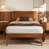 Artiss Bed Frame Single Size Wooden Bed Base Walnut Splay Product Image