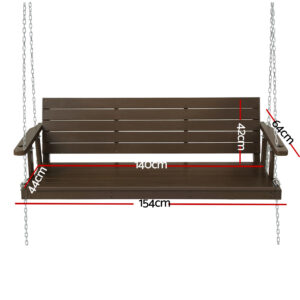 Gardeon 3-Seater Wooden Porch Swing Chair – Sumo Deals Gardeon Porch Swing Chair With Chain Outdoor Furniture 3 Seater Bench Wooden Brown Product Image