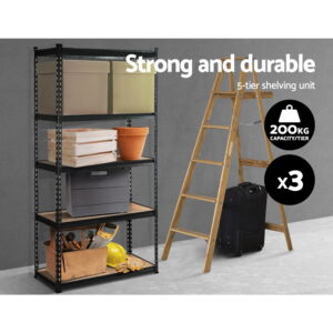 Giantz 3X1.8M Garage Shelving Rack Black – Sumo Deals Giantz 3X1.8M Garage Shelving Warehouse Rack Pallet Racking Storage Shelve Black Product Image