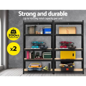 Giantz 2X1.8M Garage Shelving Warehouse Rack Pallet Racking Storage Shelf Black Product Image