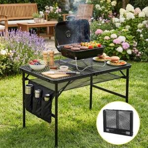 Gardeon BBQ Camp Table, 90*60*66 Portable Foldable Lightweight Grill Outdoor Metal Table 3.9kg product image
