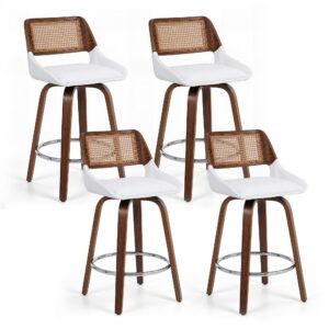 Artiss Wooden Bar Stools Set of 4 Swivel Kitchen Counter Stool Chair 60cm Seat Height product image