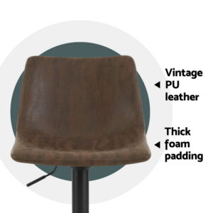 Artiss Jovy Bar Stools (Set Of 4) | Vintage Brown Leather – Sumo Deals Artiss 4X Bar Stools Vintage Leather Swivel Gas Lift Brown Product Image