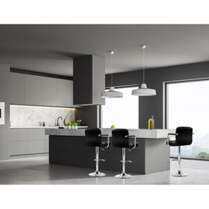 Artiss 4X Bar Stools Leather Gas Lift W/Armrest Black Product Image