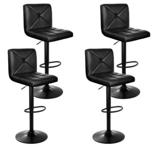 Artiss 4x Bar Stools Gas Lift Leather Chair Black product image