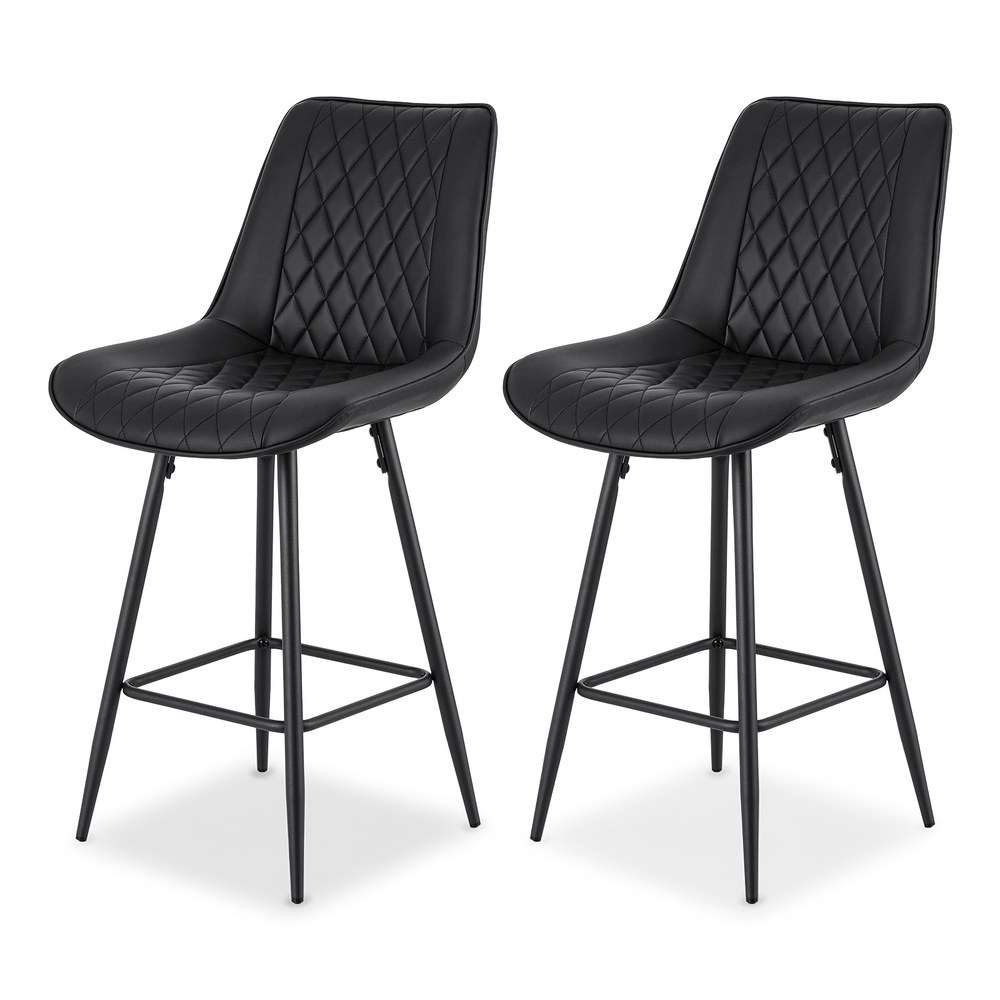 Artiss 2X Black Diamond Pu Leather Bar Stools – Sumo Deals Artiss 2X Bar Stools Kitchen Dining Chair Counter Stool Diamond Pu Leather Black Product Image