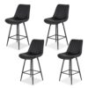Artiss 4X Bar Stools | Diamond Pu Leather Black – Sumo Deals Artiss 4X Bar Stools Kitchen Dining Chair Counter Stool Diamond Pu Leather Black Product Image