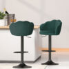 Artiss 4x Bar Stools Gas Lift Velvet Green product image