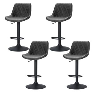 Artiss 4x Bar Stools Gas Lift Vintage Leather Black product image