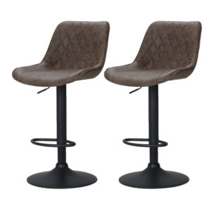 Artiss 2x Bar Stools Gas Lift Vintage Leather Brown product image