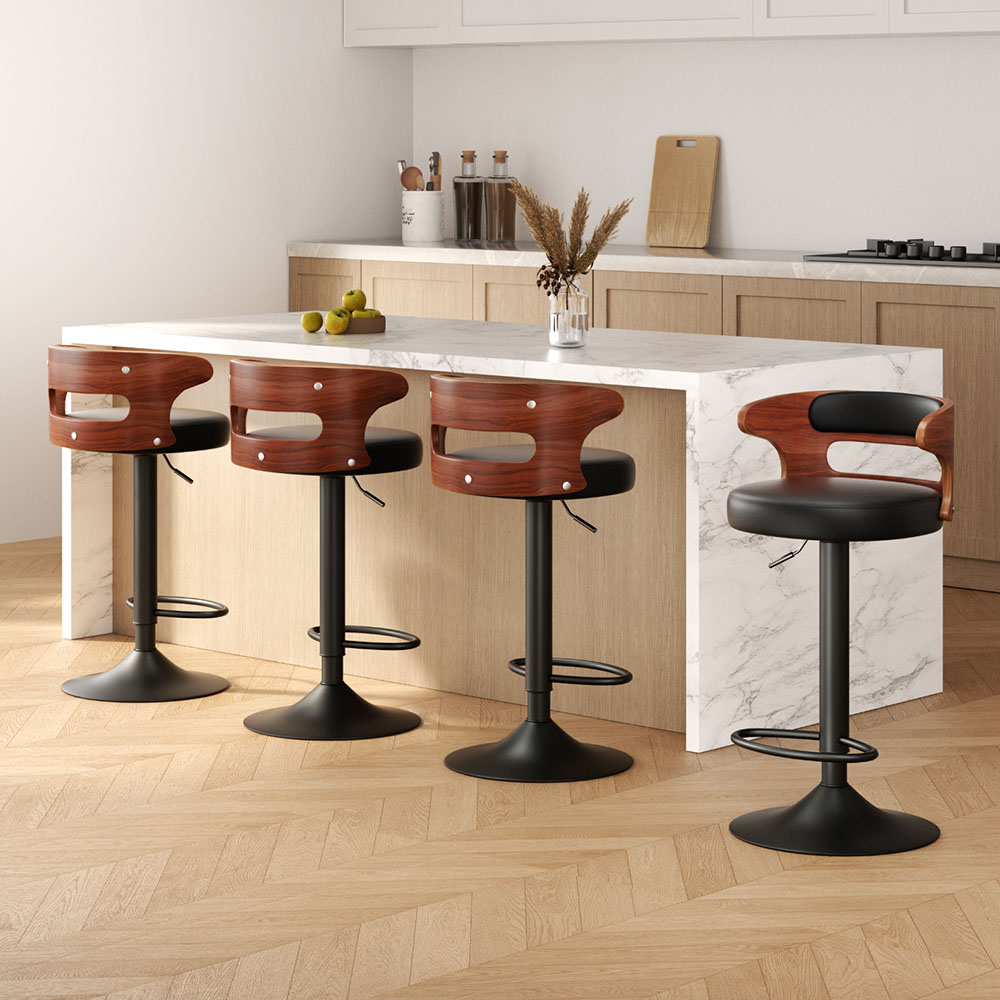 Artiss 4X Bar Stools | Gas Lift Faux Leather Set – Sumo Deals Artiss 4X Bar Stools Gas Lift Faux Leather Product Image