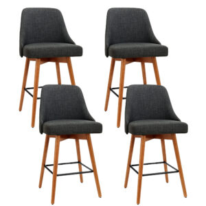 Artiss 4x Bar Stools Swivel Seat Wooden Charcoal product image