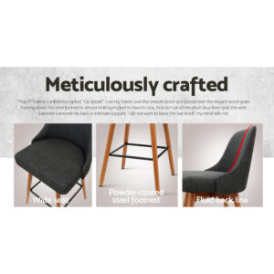 Artiss 4X Bar Stools Swivel Seat Wooden Charcoal Product Image