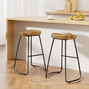Artiss 2x Bar Stools Tractor Seat 65cm Wooden product image