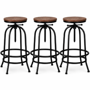 Artiss 3x Bar Stool Backless Swivel Counter Barstools 70-90cm Seat Height Adjustable Industrial product image