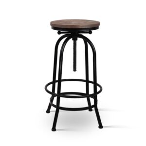 Artiss 3X Bar Stool Backless Swivel Counter Barstools 70-90Cm Seat Height Adjustable Industrial Product Image