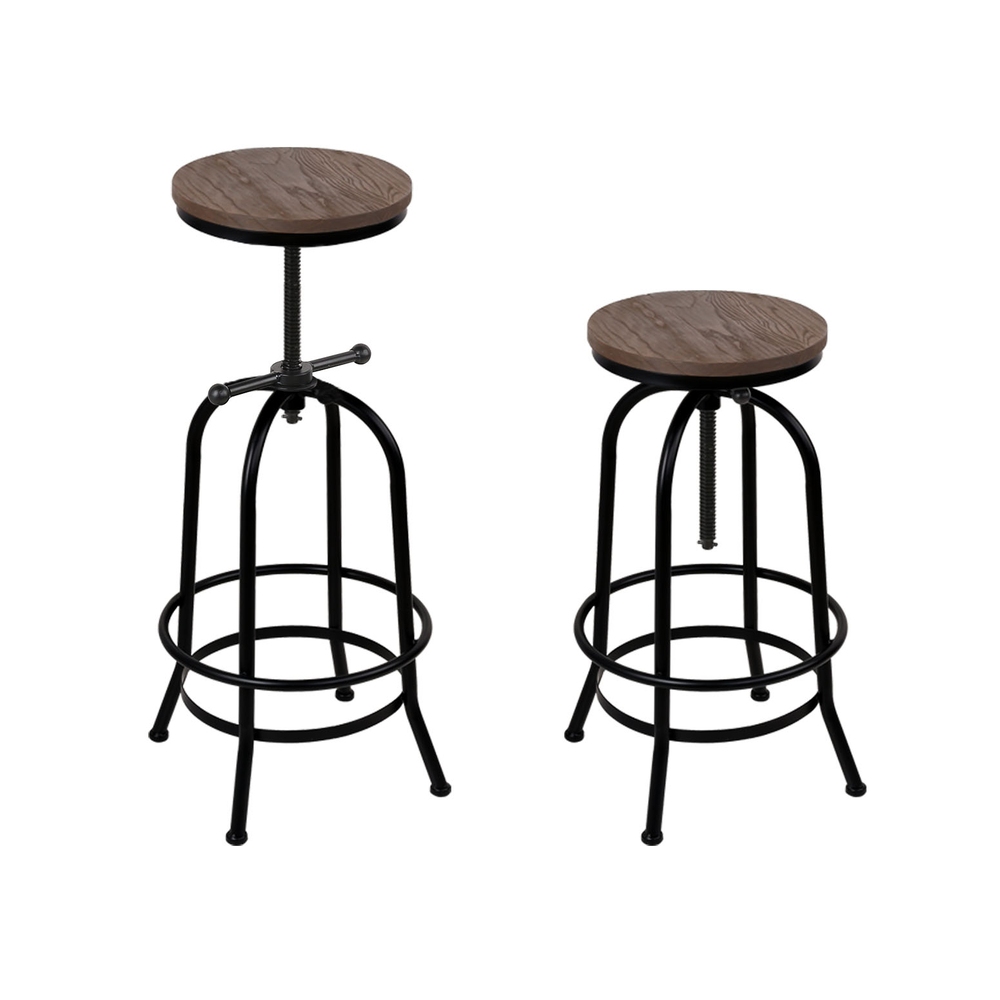 Artiss 4X Adjustable Wooden Bar Stools For Kitchen Dining – Sumo Deals Artiss 4X Bar Stools Kitchen Dining Chairs Adjustable Wooden Vintage Stool Product Image