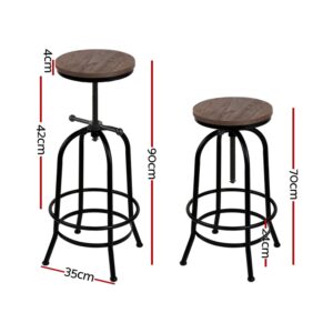 Artiss 4X Adjustable Wooden Bar Stools For Kitchen Dining – Sumo Deals Artiss 4X Bar Stools Kitchen Dining Chairs Adjustable Wooden Vintage Stool Product Image