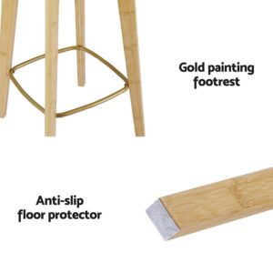 Artiss 4X Bar Stools Bamboo Rattan Stool Counter Chair Kitchen Barstools Product Image
